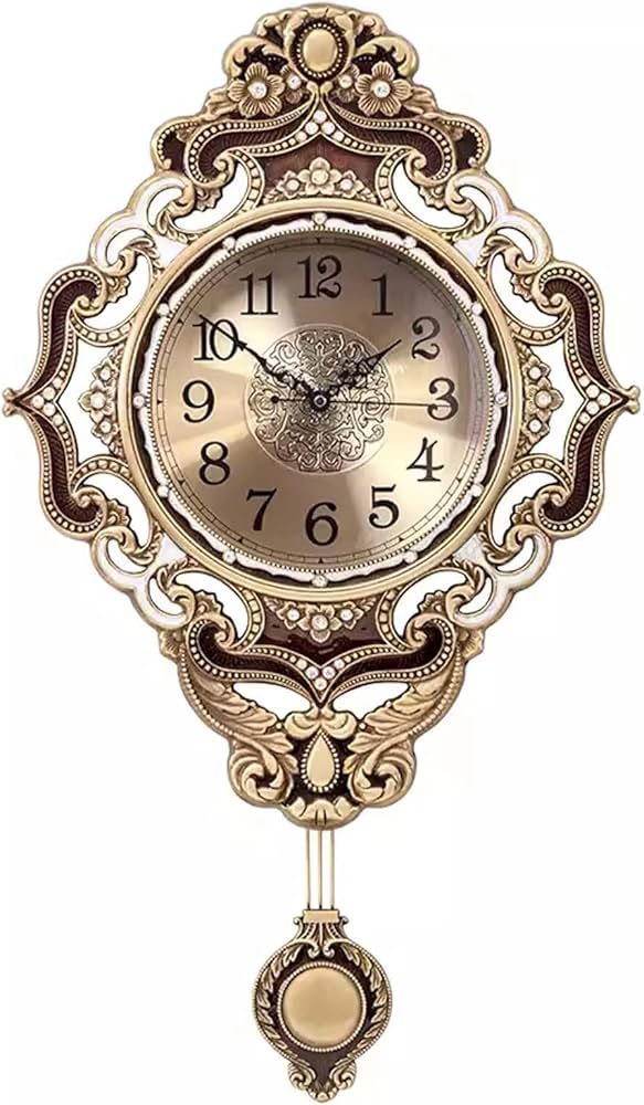 vintage wall clock / ゴールド 掛時計 ウォールデコ European Style Decorative Retro Gold Wall Clock, Quality Quartz